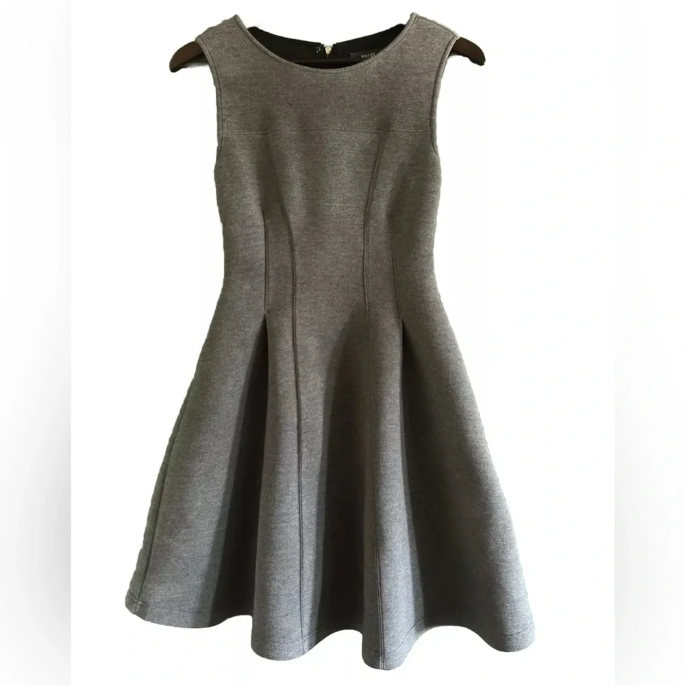 Maeve Anthropologie Debutant Scuba Dress HEATHER GREY size XS LIKE NEW - Picture 3 of 3